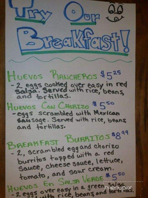 El Potrero Mexican Restaurant - Flint, MI menu_pic