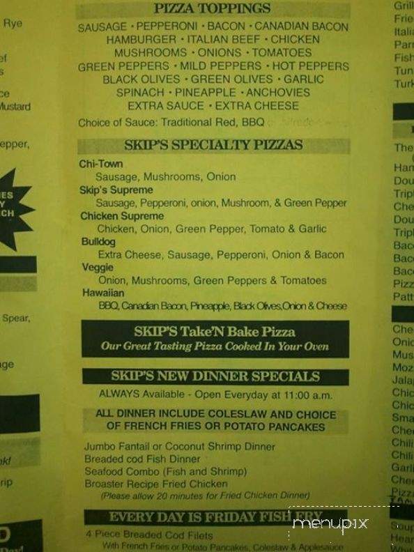 Skip's A' La Mode - Williams Bay, WI menu_pic