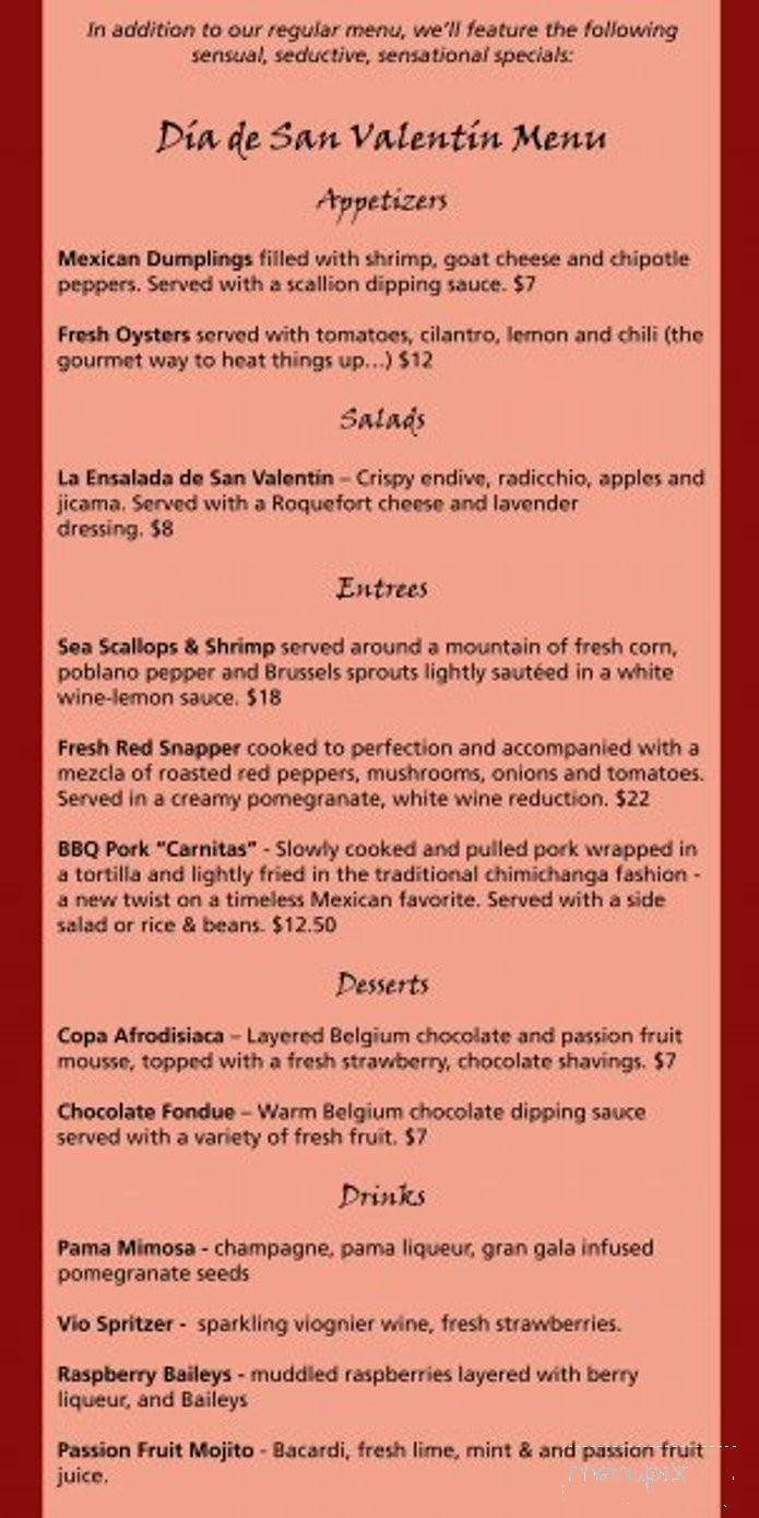 Destino Cucina Mexicana & Margarita Bar - Chatham, NY menu_pic