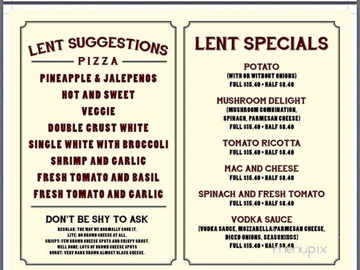 Andy's Pizza - Peckville, PA menu_pic