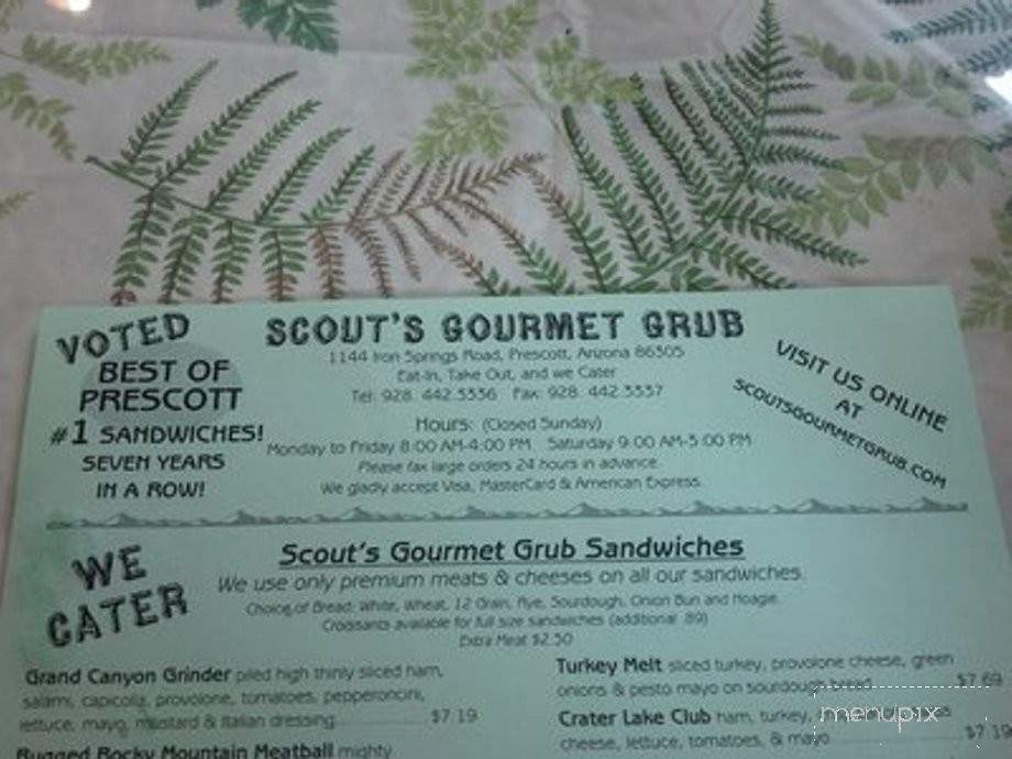 Scout's Gourmet Grub - Prescott, AZ menu_pic