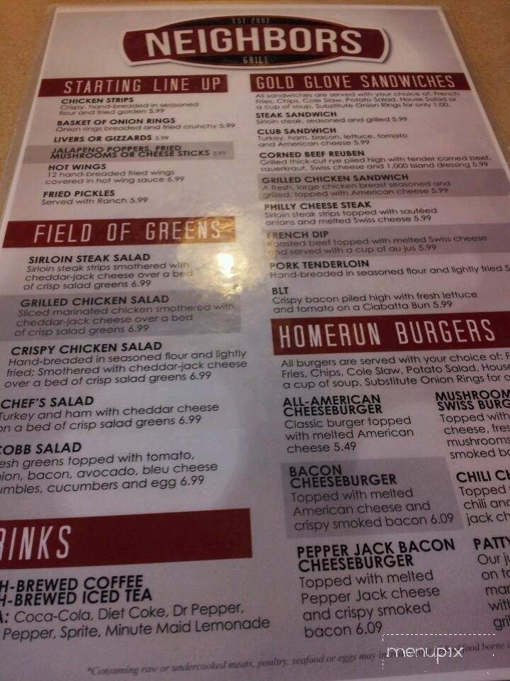 Neighbors Restaurant & Bar - Wichita, KS menu_pic