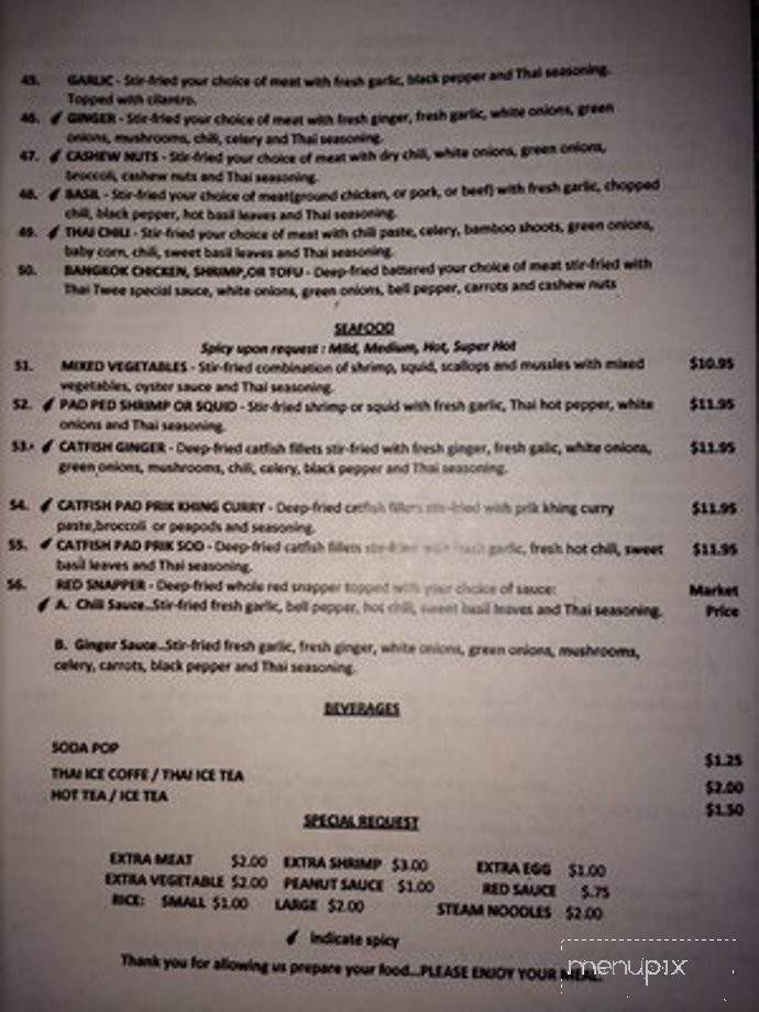 Thai Twin - Bridgeview, IL menu_pic