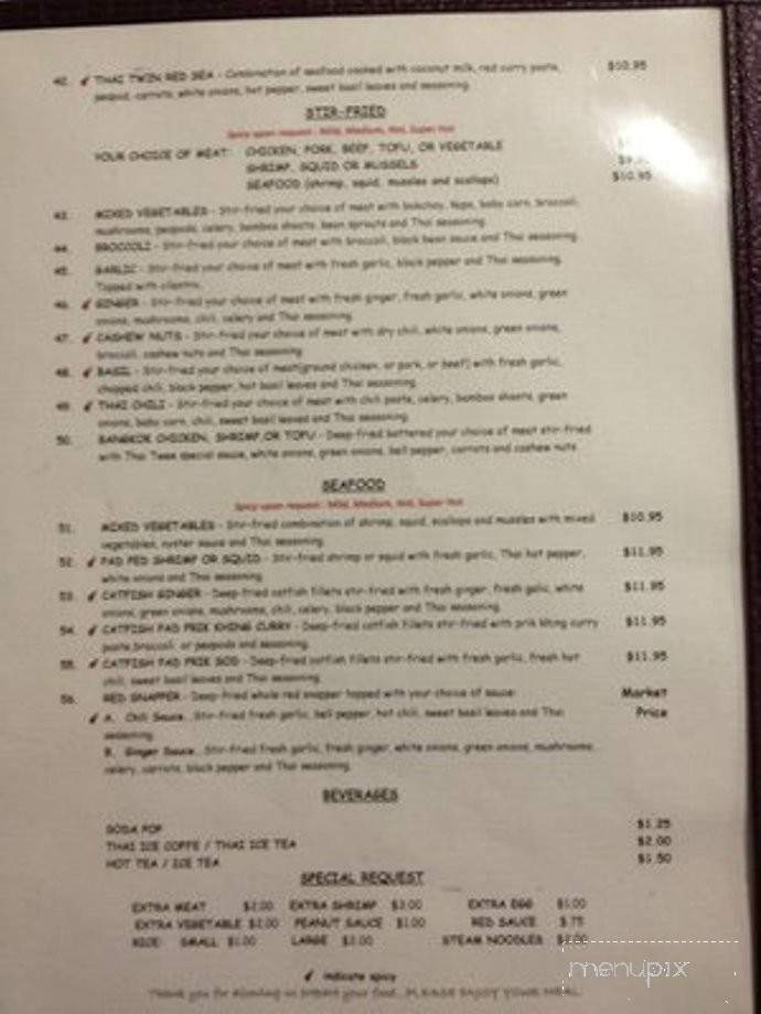 Thai Twin - Bridgeview, IL menu_pic
