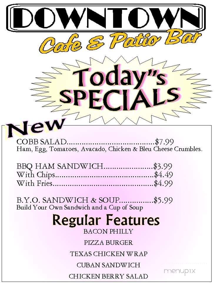 Downtown Coffee Cafe - Hubbard, OH menu_pic