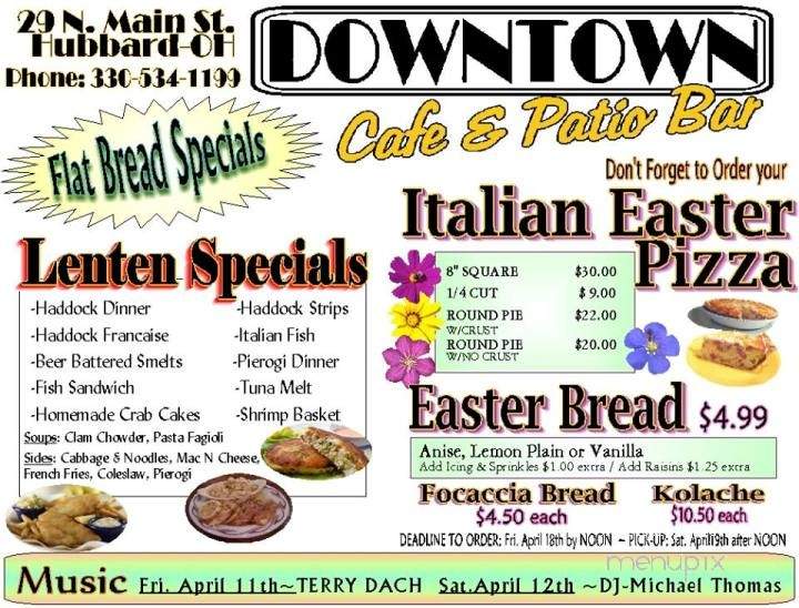 Downtown Coffee Cafe - Hubbard, OH menu_pic