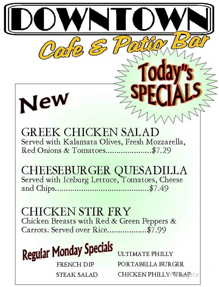 Downtown Coffee Cafe - Hubbard, OH menu_pic