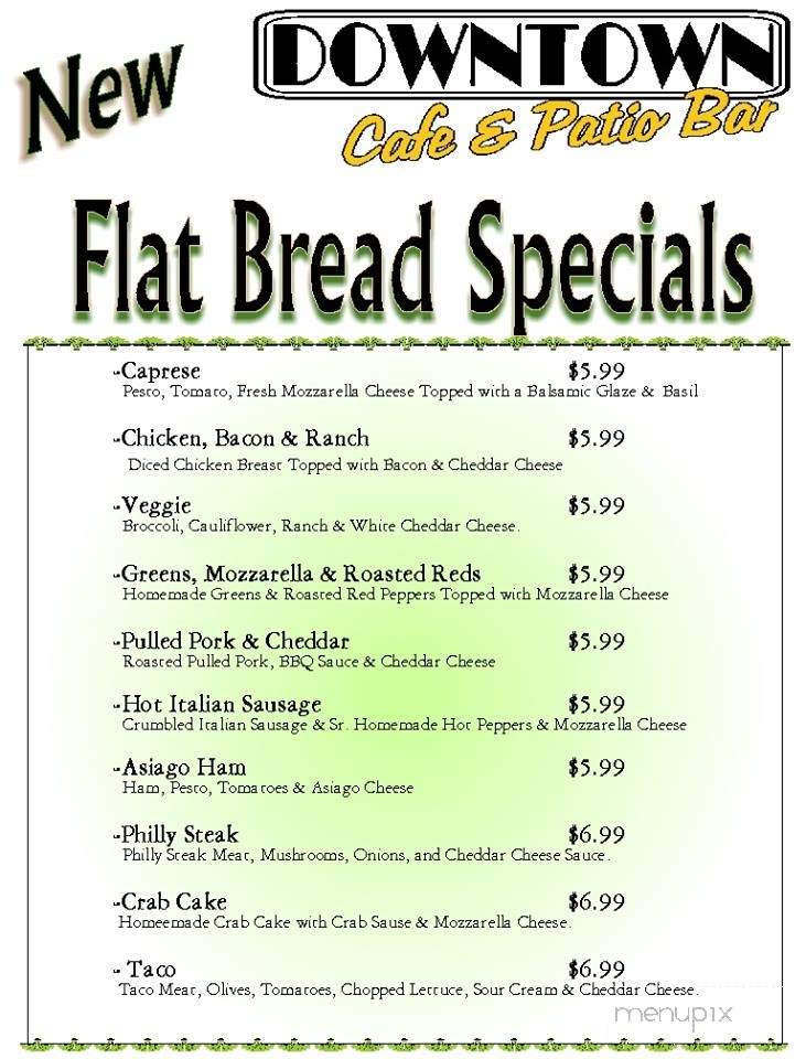 Downtown Coffee Cafe - Hubbard, OH menu_pic