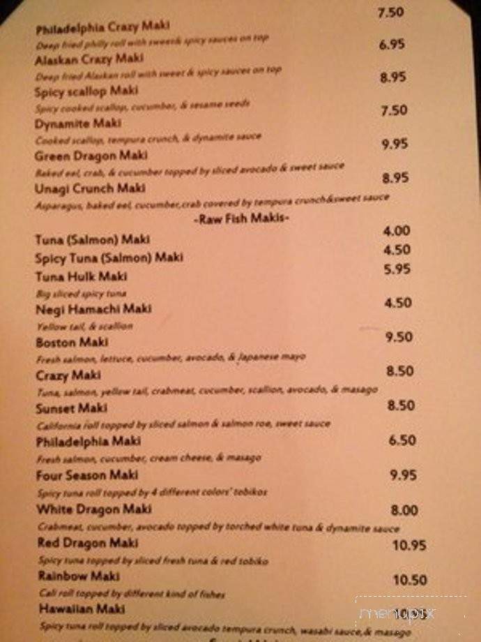 Sushi Ya - Philadelphia, PA menu_pic
