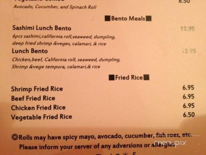 Sushi Ya - Philadelphia, PA menu_pic