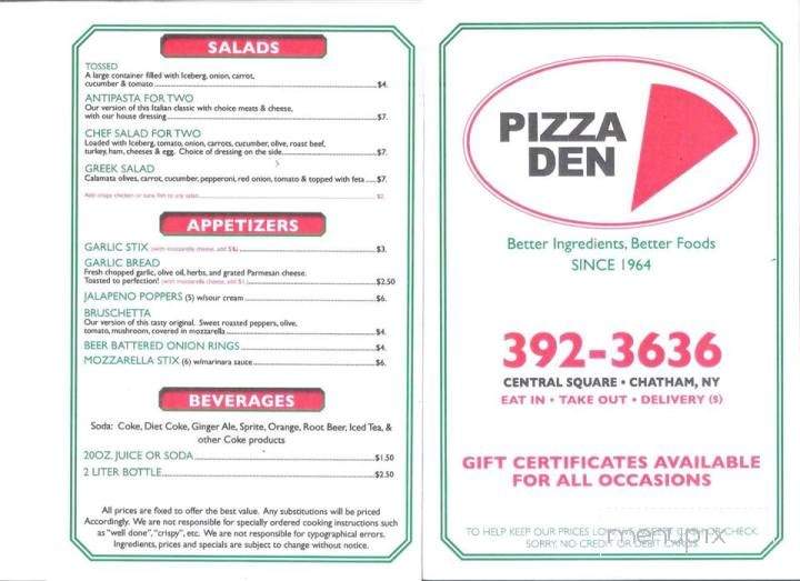 /3233395/Pizza-Den-Chatham-NY - Chatham, NY
