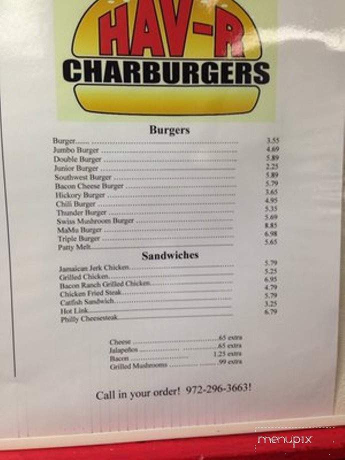 Hav-R Charburger - Duncanville, TX menu_pic