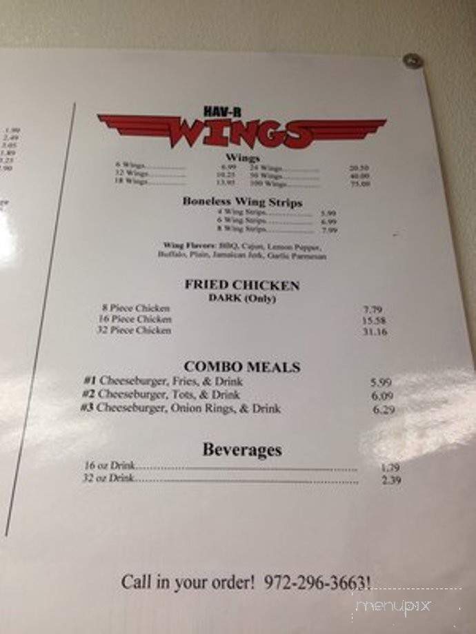 Hav-R Charburger - Duncanville, TX menu_pic