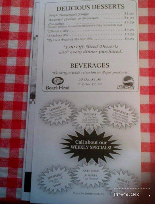Al Dentes Pizzaria - Lake Ariel, PA menu_pic