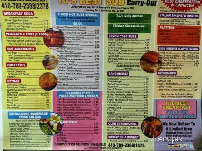 T J's Carry Out - Linthicum Heights, MD menu_pic
