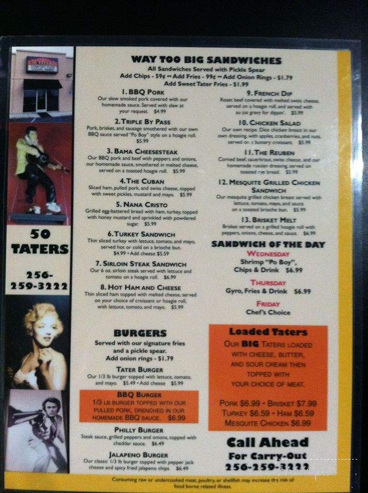 50 Taters - Scottsboro, AL menu_pic