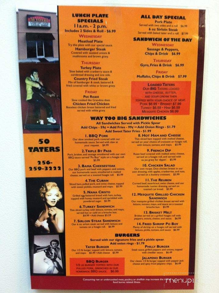 50 Taters - Scottsboro, AL menu_pic