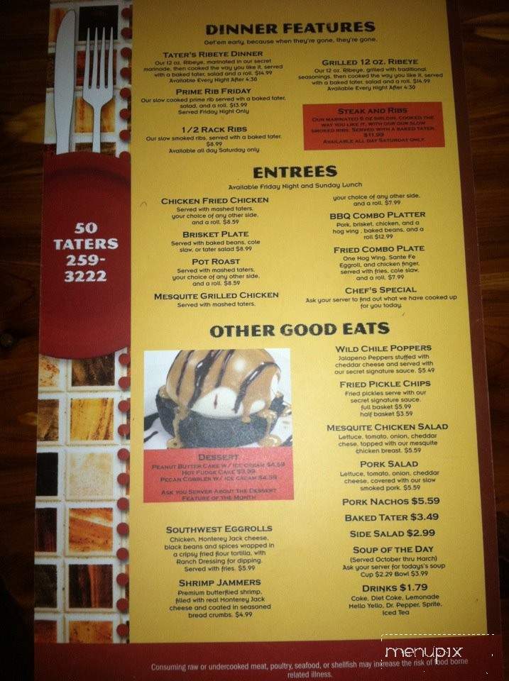 50 Taters - Scottsboro, AL menu_pic