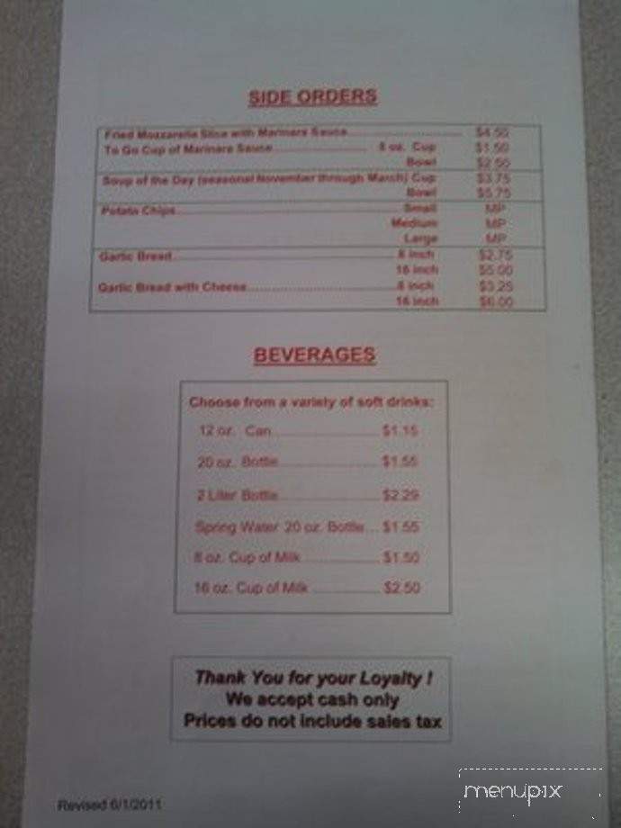 Wethersfield Pizza House - Wethersfield, CT menu_pic