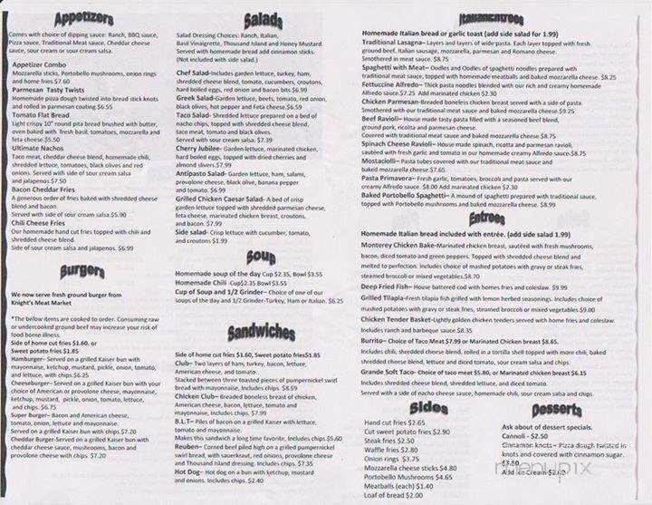 Frank's Place - Manchester, MI menu_pic