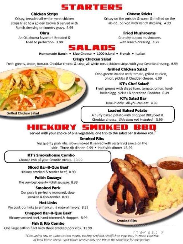 KT's Smokehouse - Blanchard, OK menu_pic