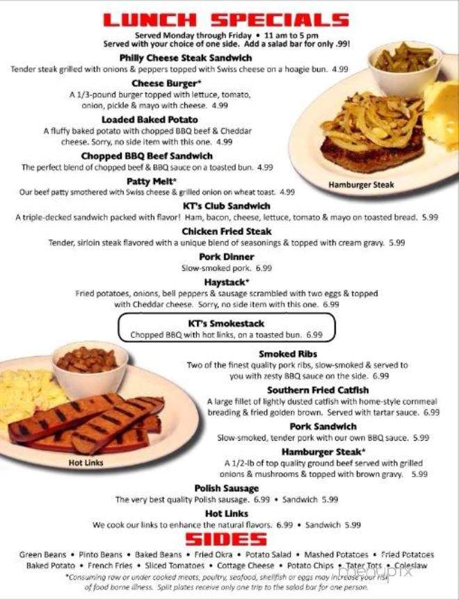 KT's Smokehouse - Blanchard, OK menu_pic