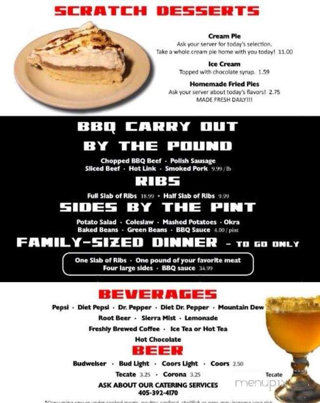 KT's Smokehouse - Blanchard, OK menu_pic