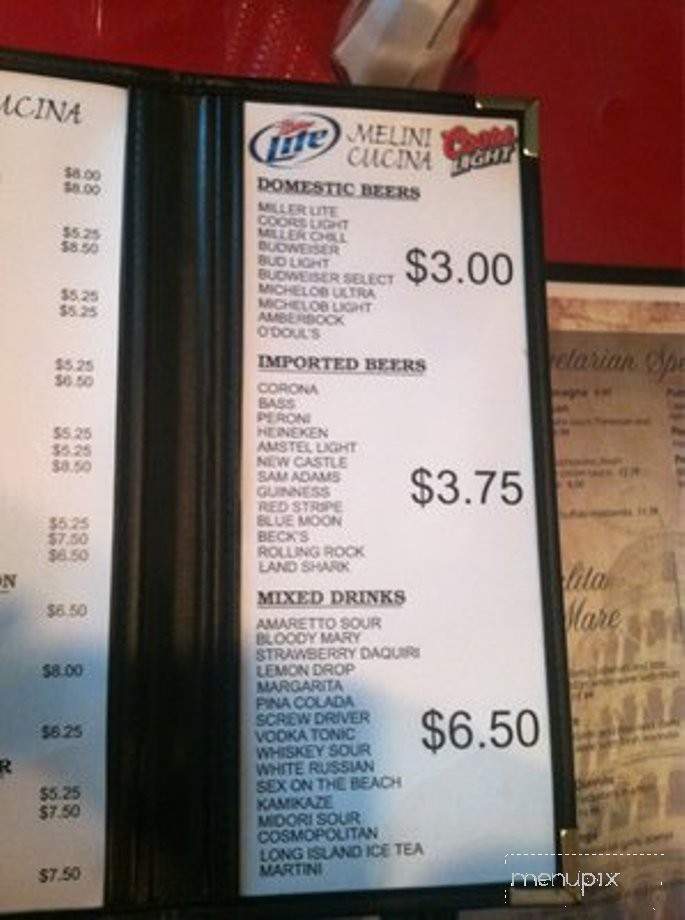 Melini's Resturaunt - Portsmouth, OH menu_pic