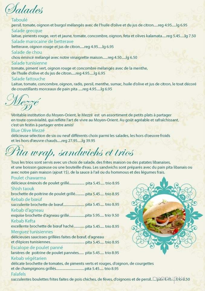 Blue Olive - Dieppe, NB menu_pic