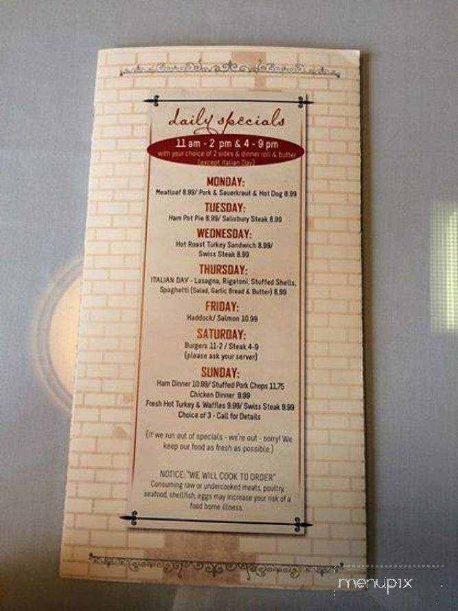 Old Canal Inn - Hollidaysburg, PA menu_pic