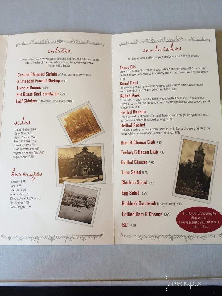Old Canal Inn - Hollidaysburg, PA menu_pic