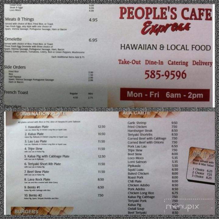 People's Cafe - Honolulu, HI menu_pic