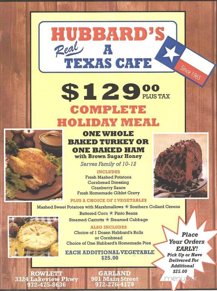 Hubbard's - Rowlett, TX menu_pic