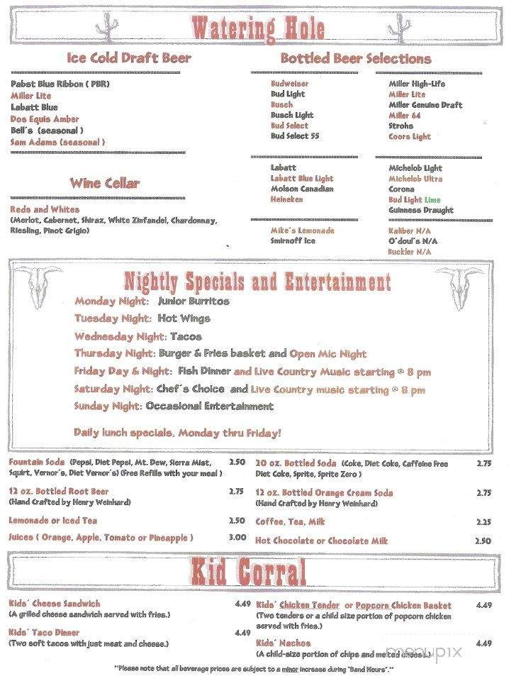 Menu of Hayloft Inn in Traverse City, MI 49684