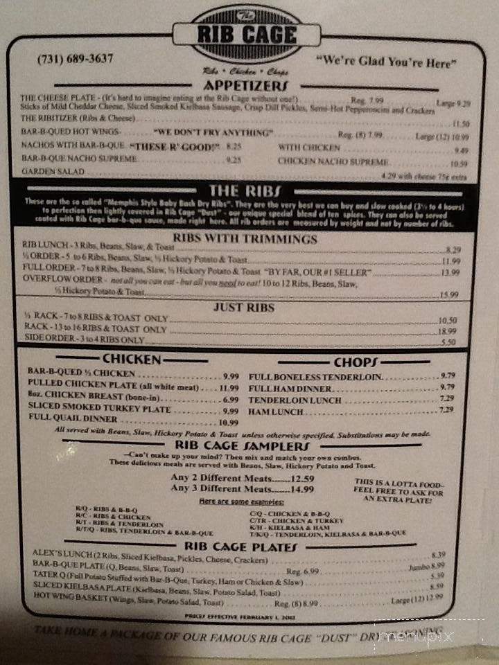 Rib Cage - Pickwick Dam, TN menu_pic