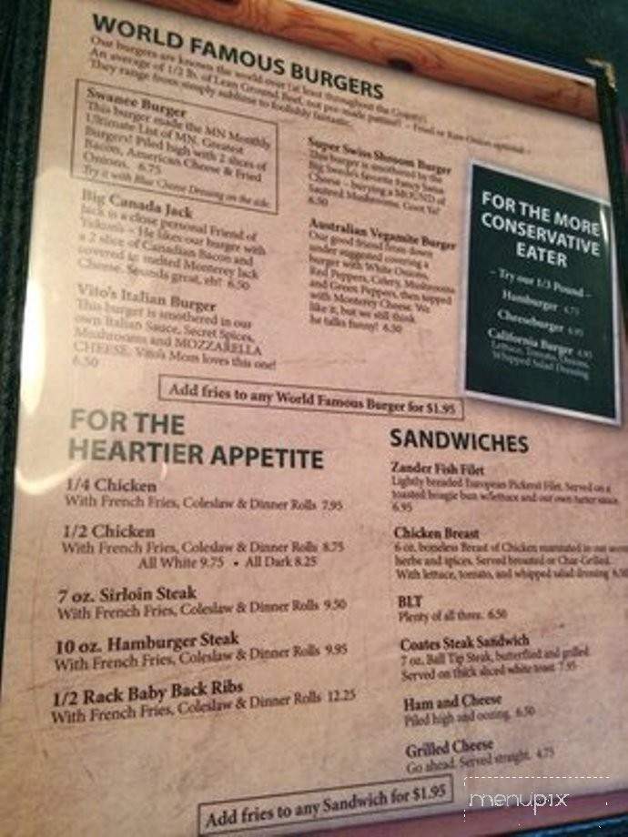 House Of Coates - Rosemount, MN menu_pic