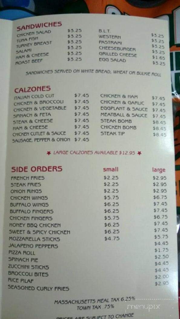 Crest Avenue Pizza - Winthrop, MA menu_pic