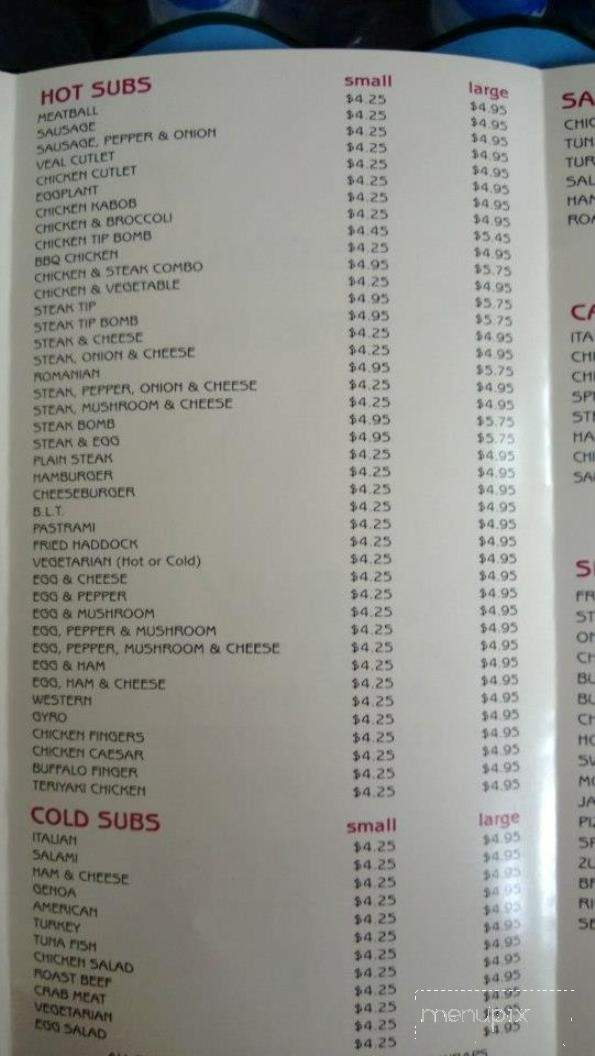 Crest Avenue Pizza - Winthrop, MA menu_pic