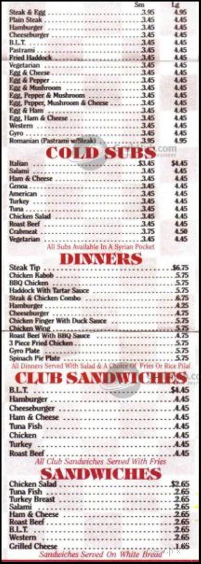 Crest Avenue Pizza - Winthrop, MA menu_pic