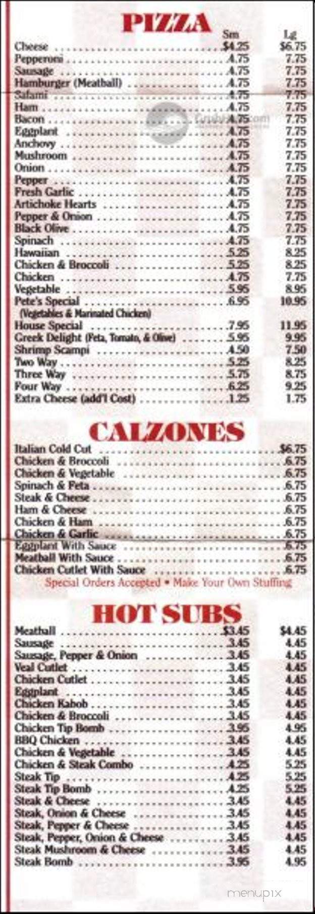Crest Avenue Pizza - Winthrop, MA menu_pic