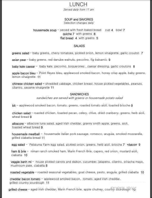 Creekside Bakery - Novato, CA menu_pic