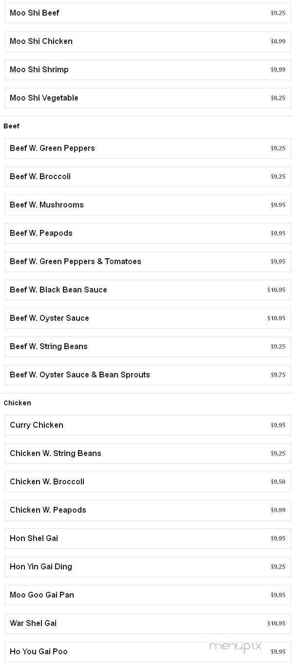 China Palace Restaurant - Carlisle, PA menu_pic