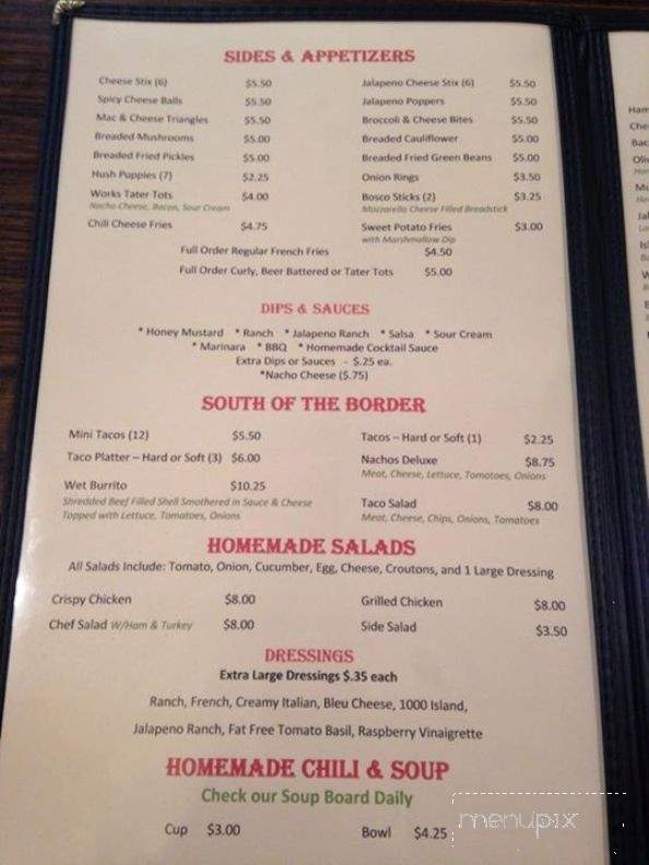 Swany's Pub & Grub - St Johns, MI menu_pic
