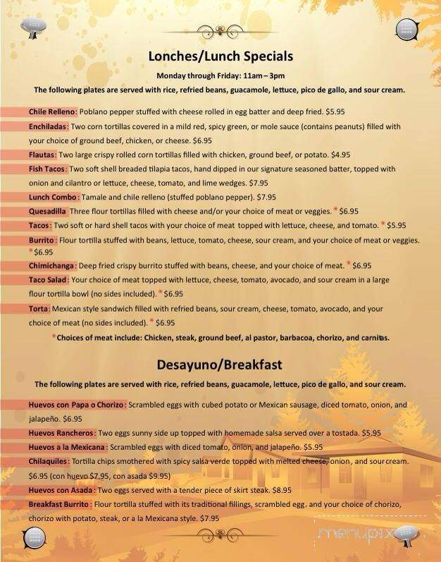 Hacienda Don Villo - Channahon, IL menu_pic