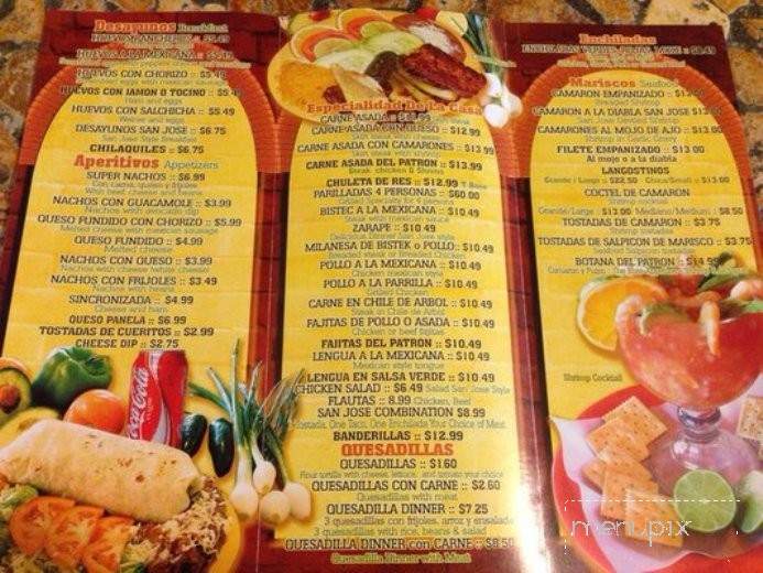 Taqueria San Jose - Rockford, IL menu_pic