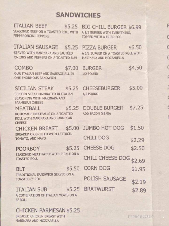 Big Chill - Joliet, IL menu_pic