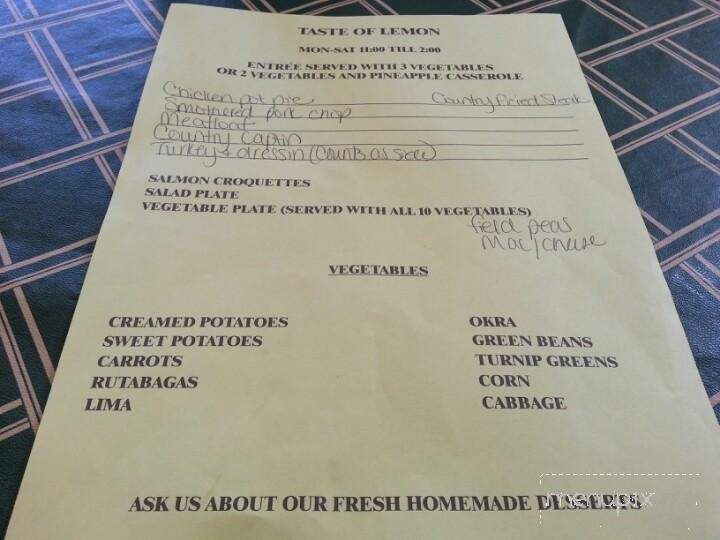 Taste of Lemon - Lagrange, GA menu_pic