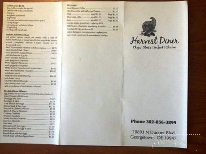 Harvest Diner - Georgetown, DE menu_pic