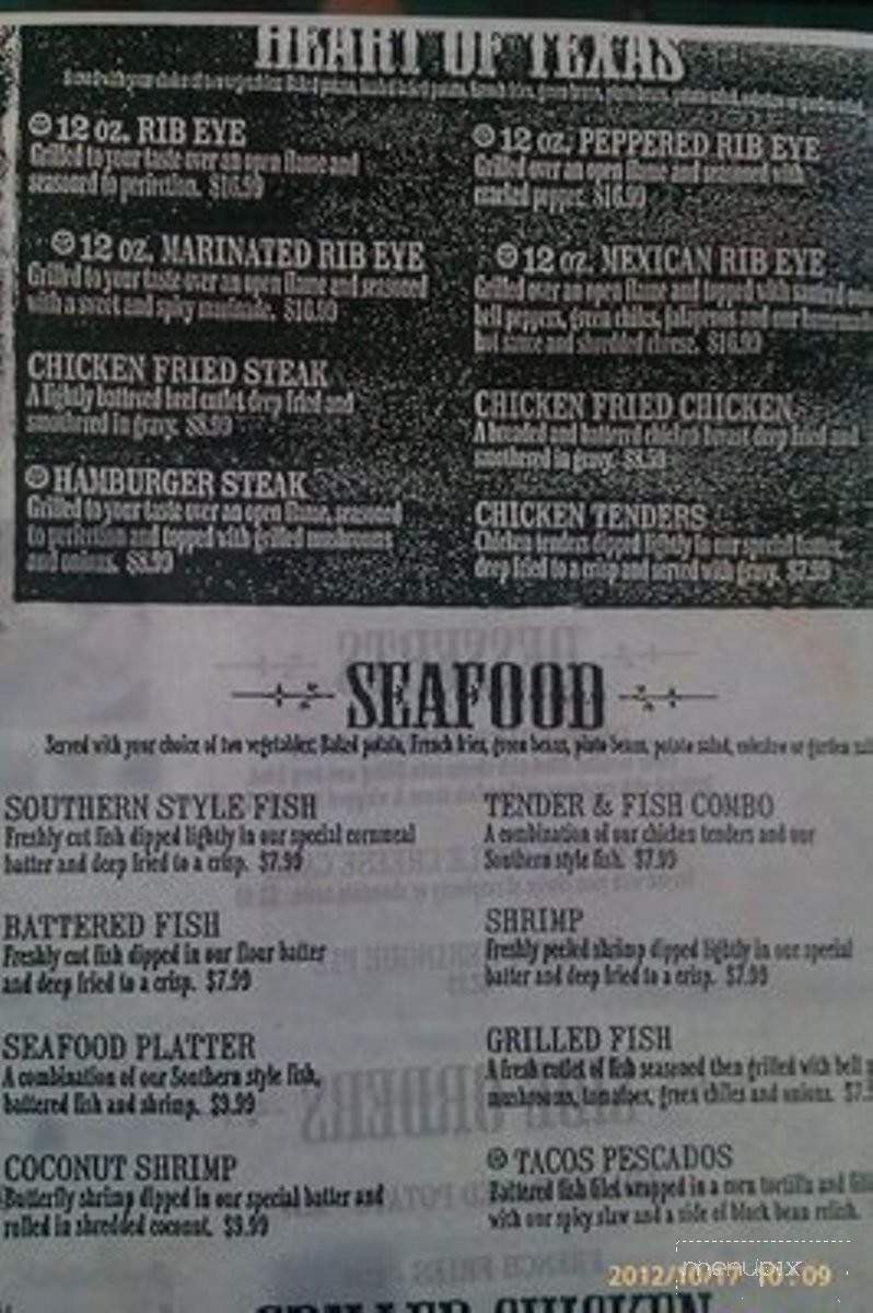 Skeet's Texas Grill - Abilene, TX menu_pic