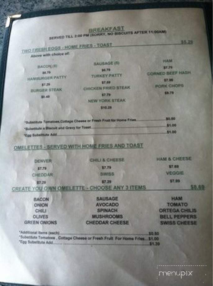Cedar Glen Inn - Cedar Glen, CA menu_pic